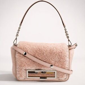 Fendi Blush Shearling Shoulder Bag